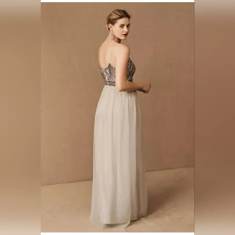 BHLDN NWOT Vilette Maxi Gown | Flowy Chiffon Lined Skirt | Size 6 | Romantic